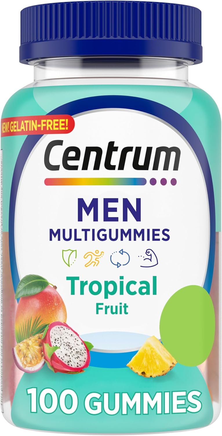 Centrum Gomitas Multivitamínicas para Hombres - Sabores Tropicales Naturales, 100 Unidades