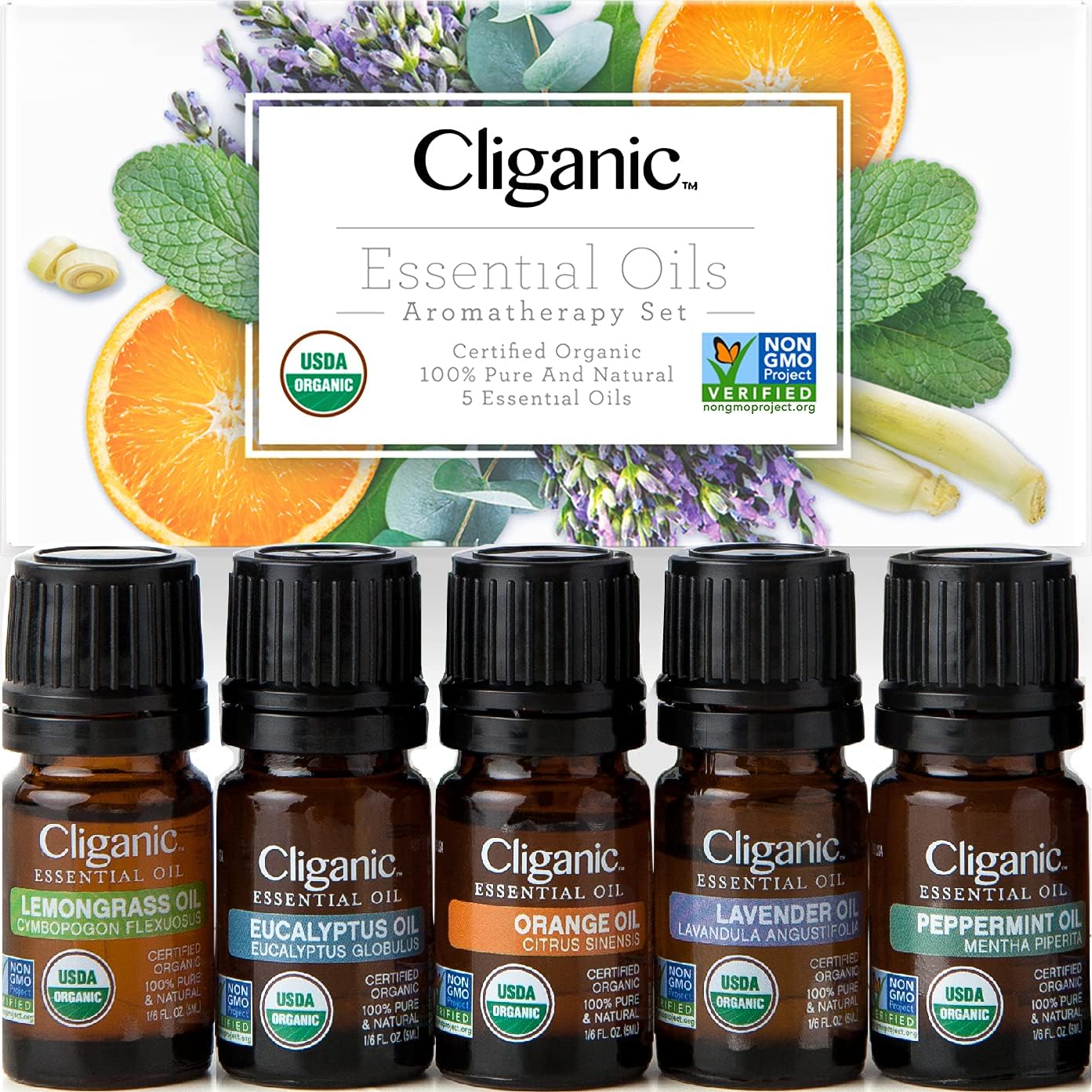 🌿 Cliganic - Juego de Aceites Esenciales Orgánicos Certificados 🌿